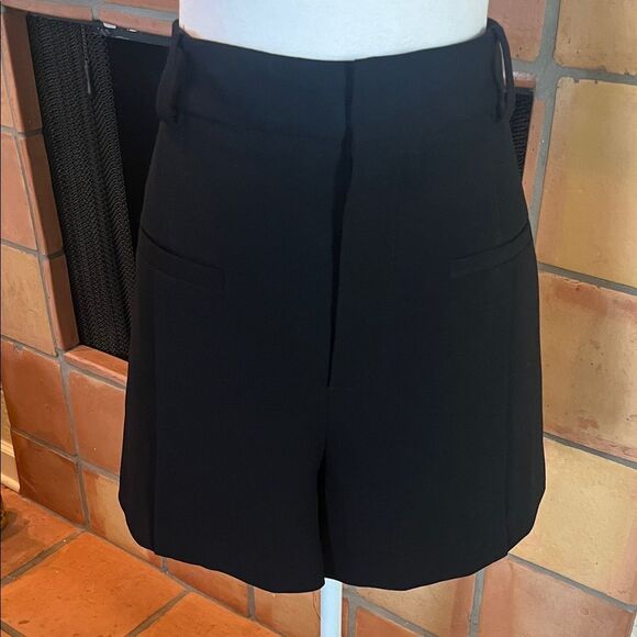 Zara Black Tuxedo Style High Waist Shorts, size L - Picture 1 of 6
